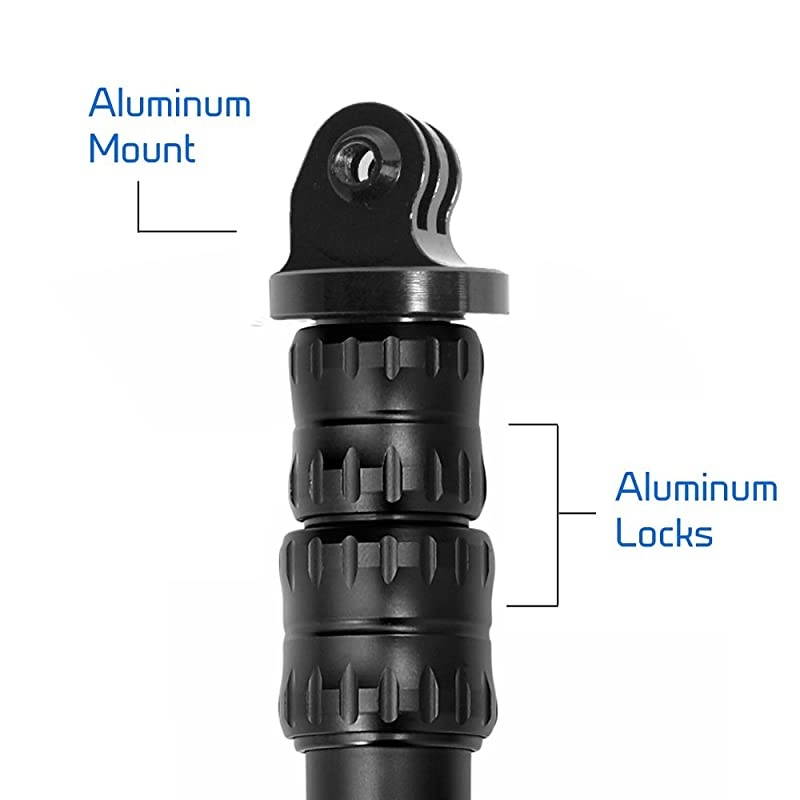 Pole - Compact Edition: 10-25" Waterproof Pole (Selfie Stick) for GoPro Hero 9, 8, Max, 7, 6, 5, 4, Session, 3+, 3, 2, HD & Osmo Action