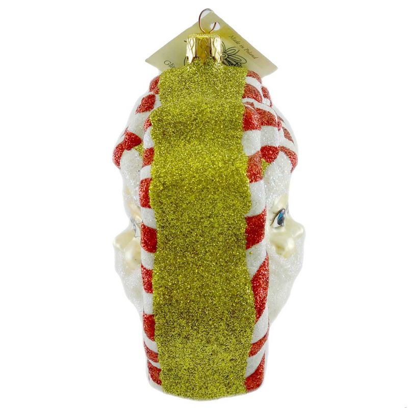 Larry Fraga Candy Cane Santa Ornament Christmas Glittered  -  Tree Ornaments