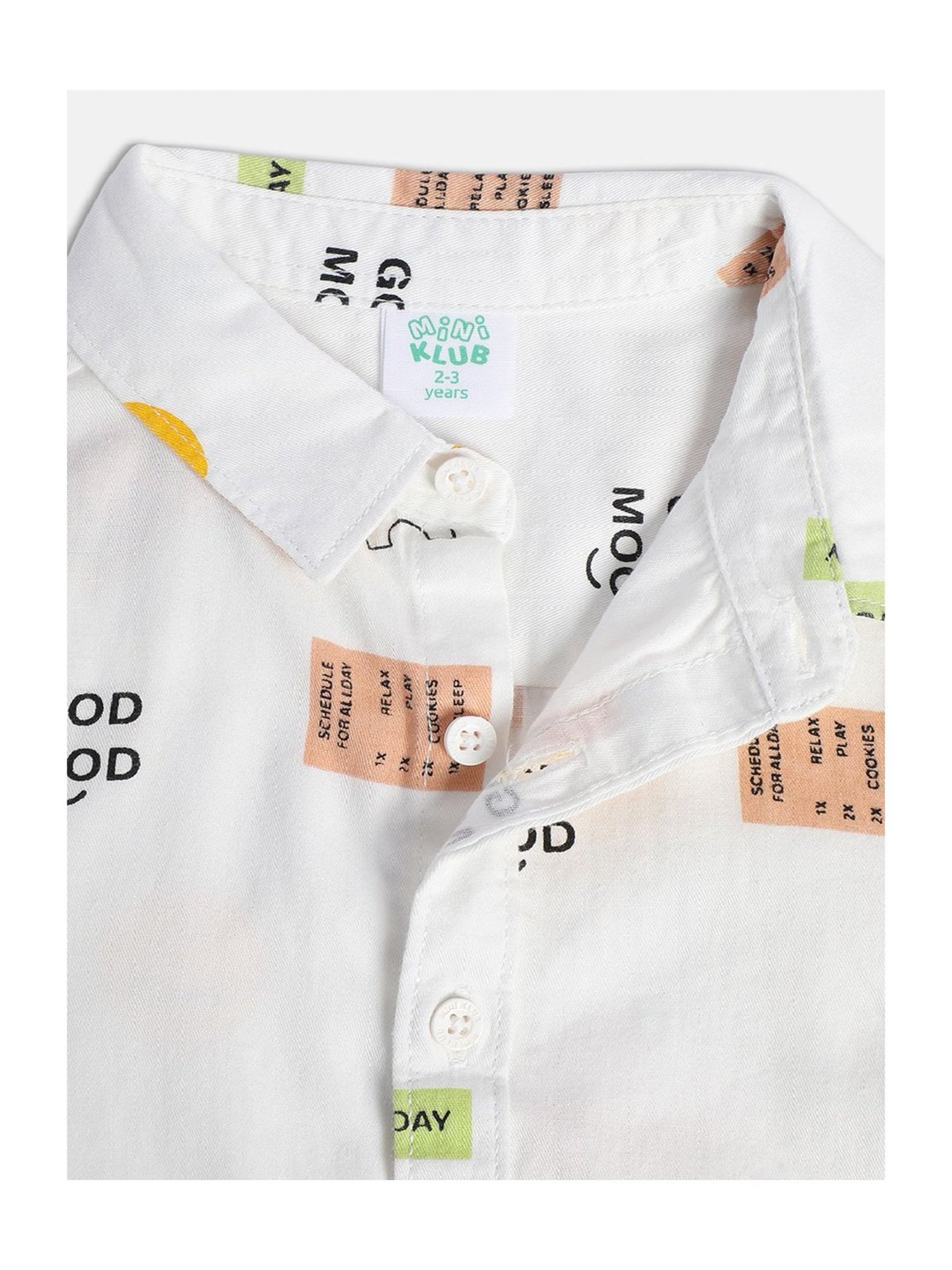MINIKLUB Kids White Printed Full Sleeves Shirt