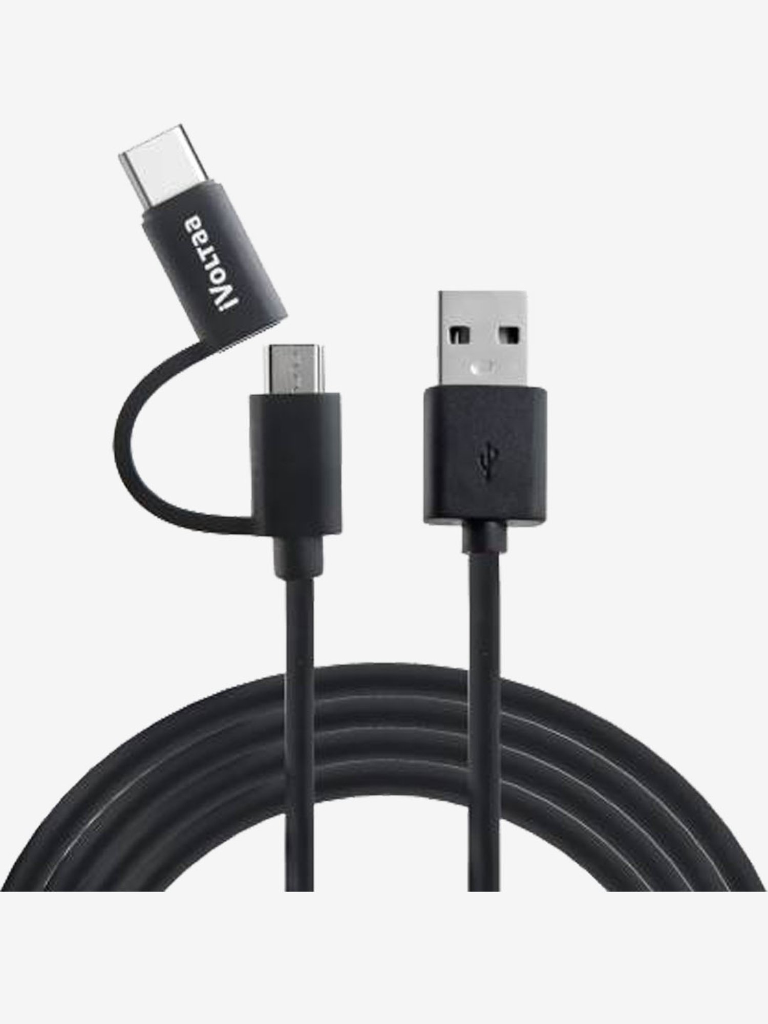 iVoltaa 2in1 Micro Type C 1 m Cable (Black)