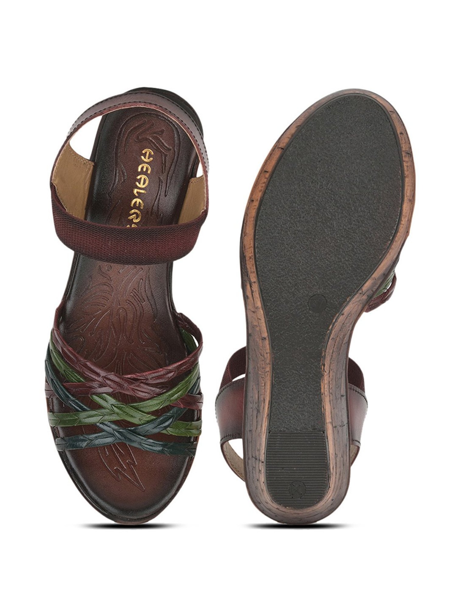 Healers by Liberty Women's TLO-15 Multicolor Ankle Strap Wedges