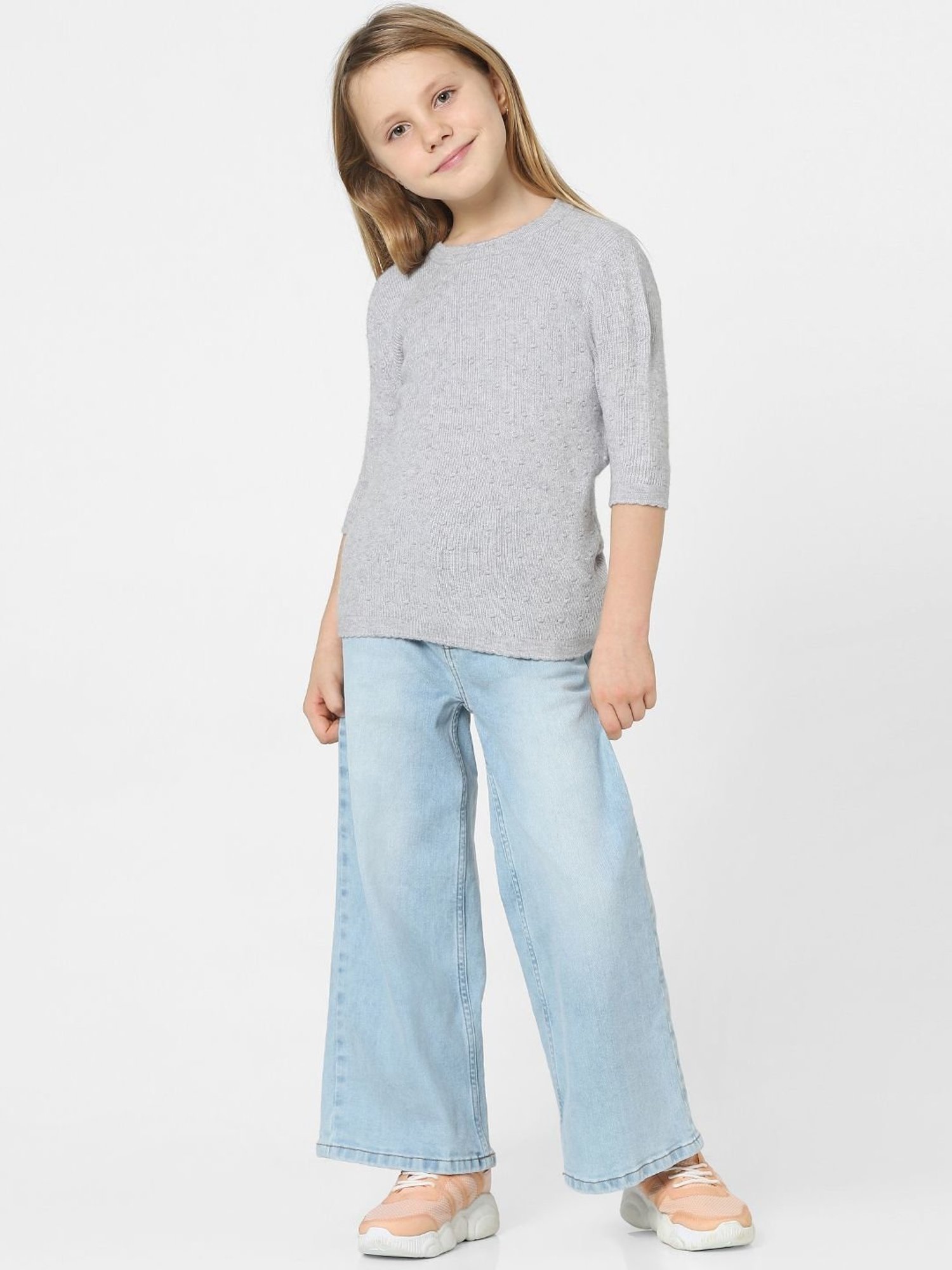 KIDS ONLY Melange Grey Regular Fit Sweater