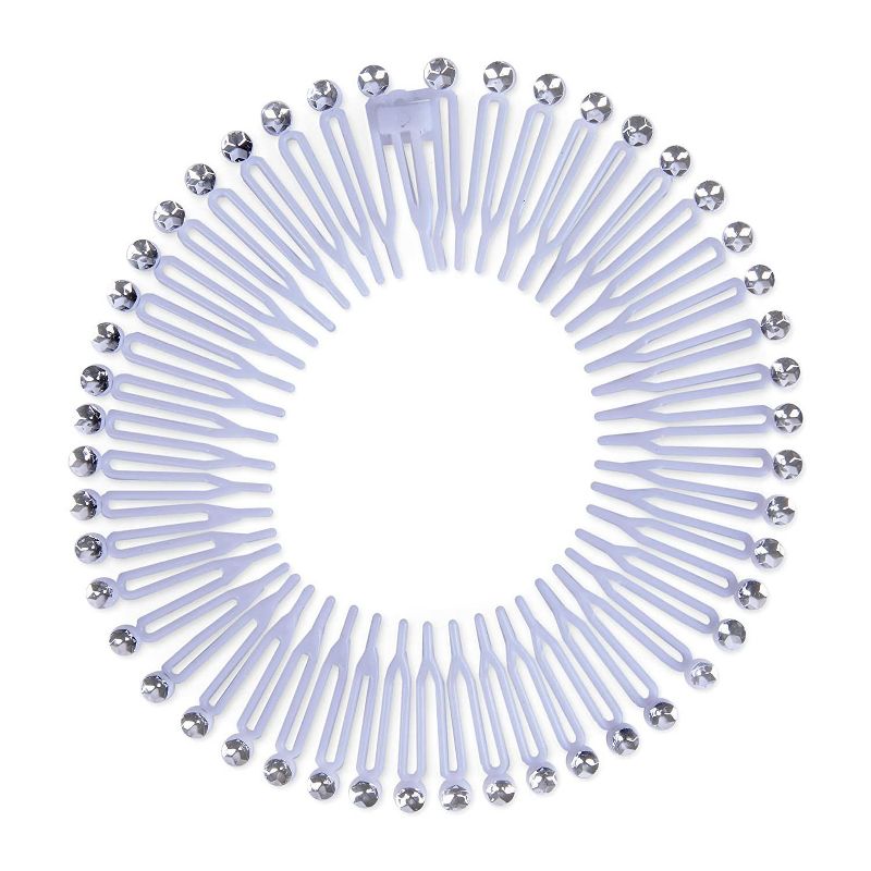 Glamlily 12 Pack Zig Zag Circle Women's Headbands, Rhinestone Hair Accessories, 4.5 in