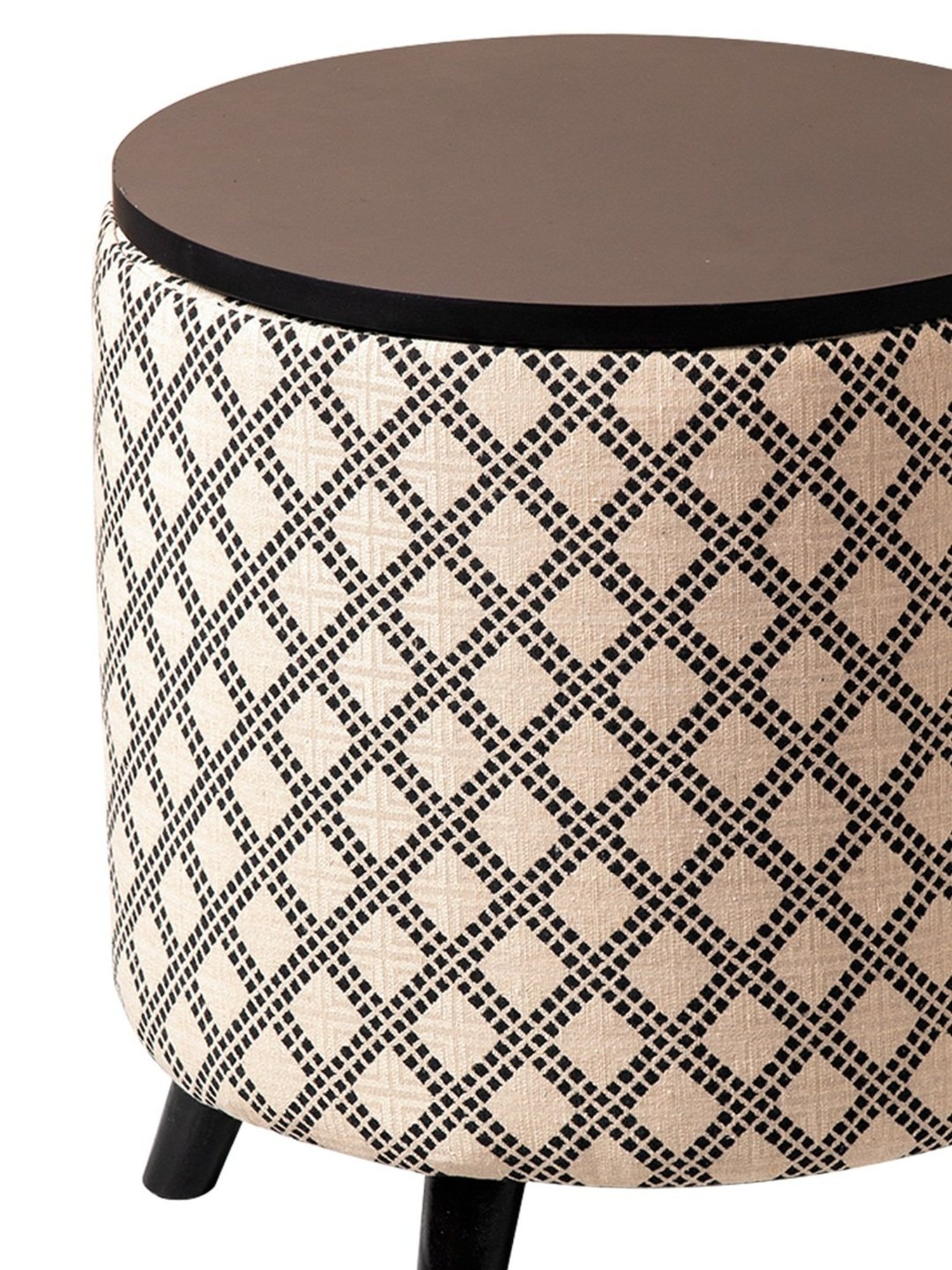 Chumbak Spring Marigold Floral Green Mango Wood Modern Trunk Storage Ottoman