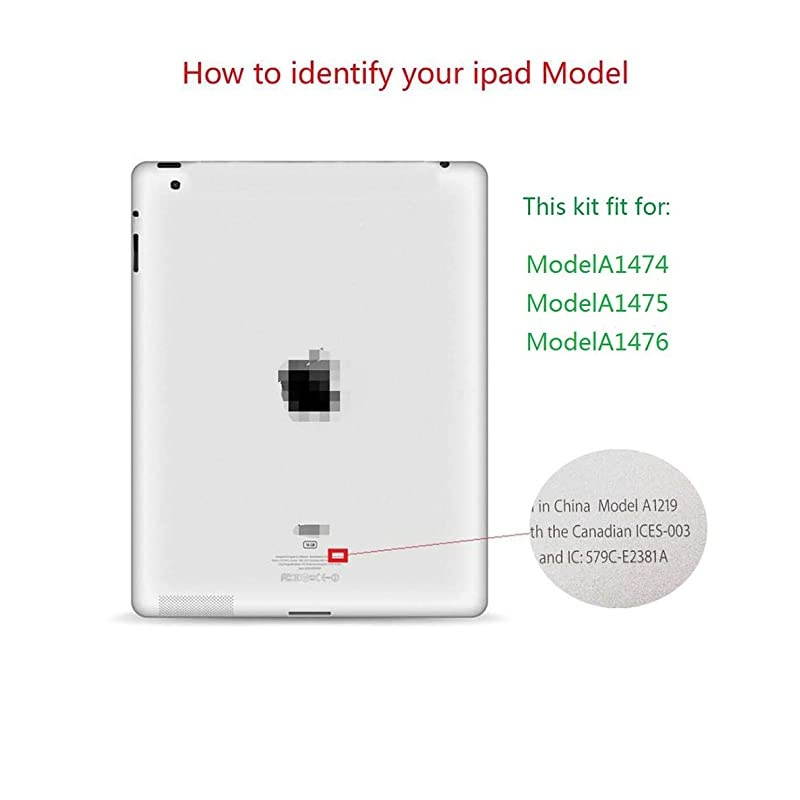 for iPad Air 1st Generation Touch Screen Digitizer Replacement Front Glass Assembly Includes Home Button + Camera Holder+PreInstalled Adhesive with Tools kitWhite