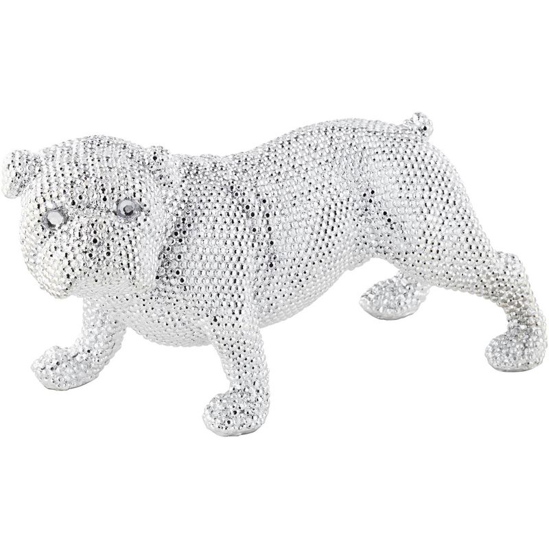 Studio 55D Silver Standing Bulldog 15 3/4" Wide Sculpture