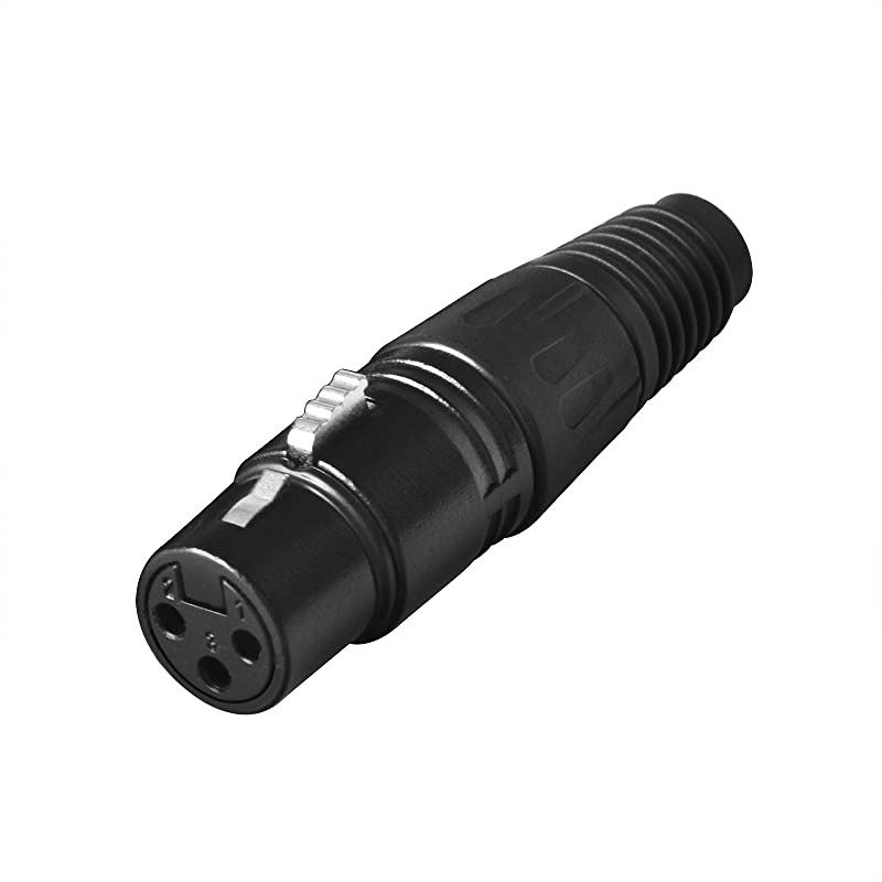 Pack DMX 3 Pin XLR Connectors Female Microphone Mic Cable Plug Connector Audio Socket