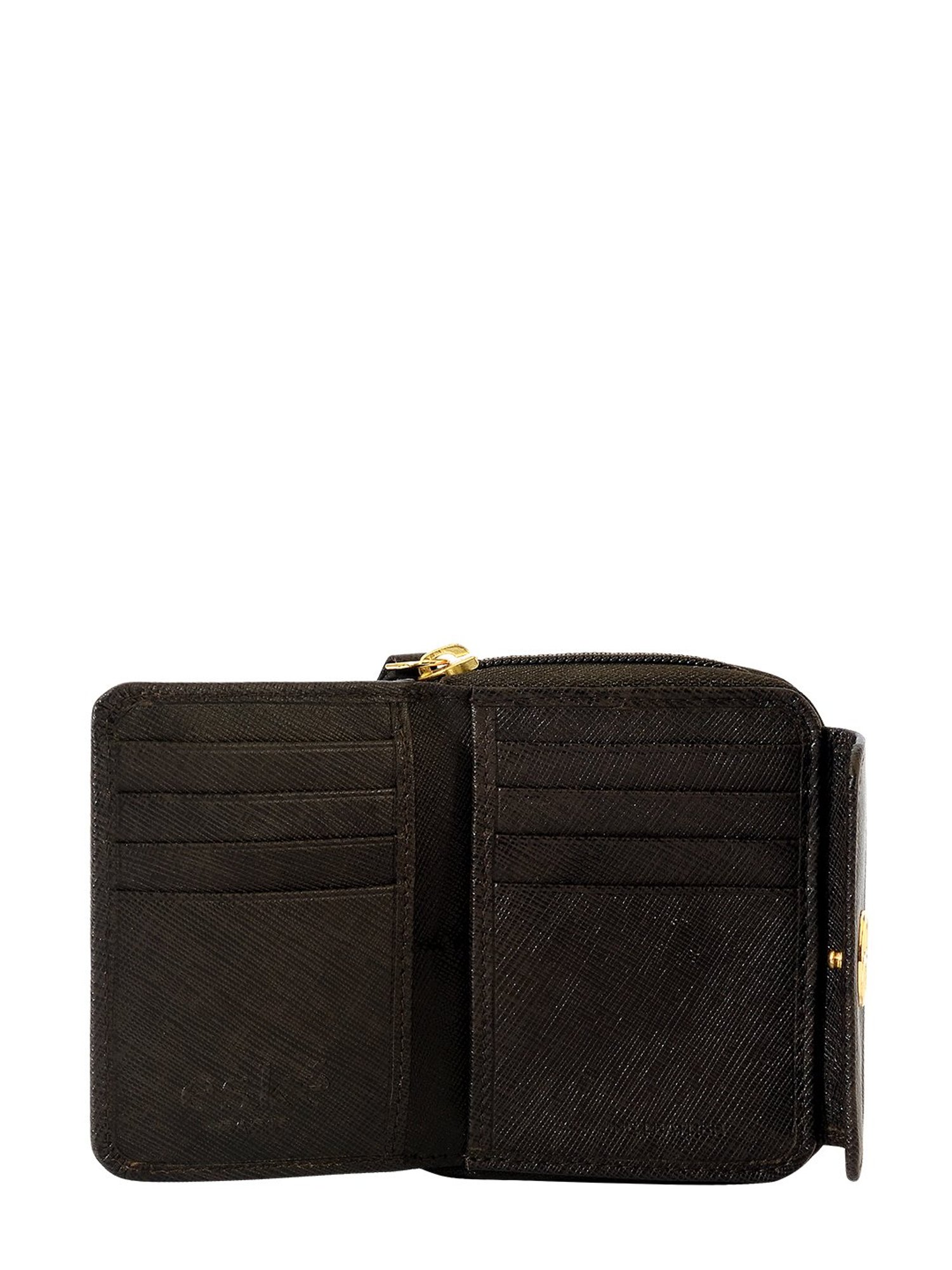 Eske Dark Brown Textured Zip Around Wallet for Women