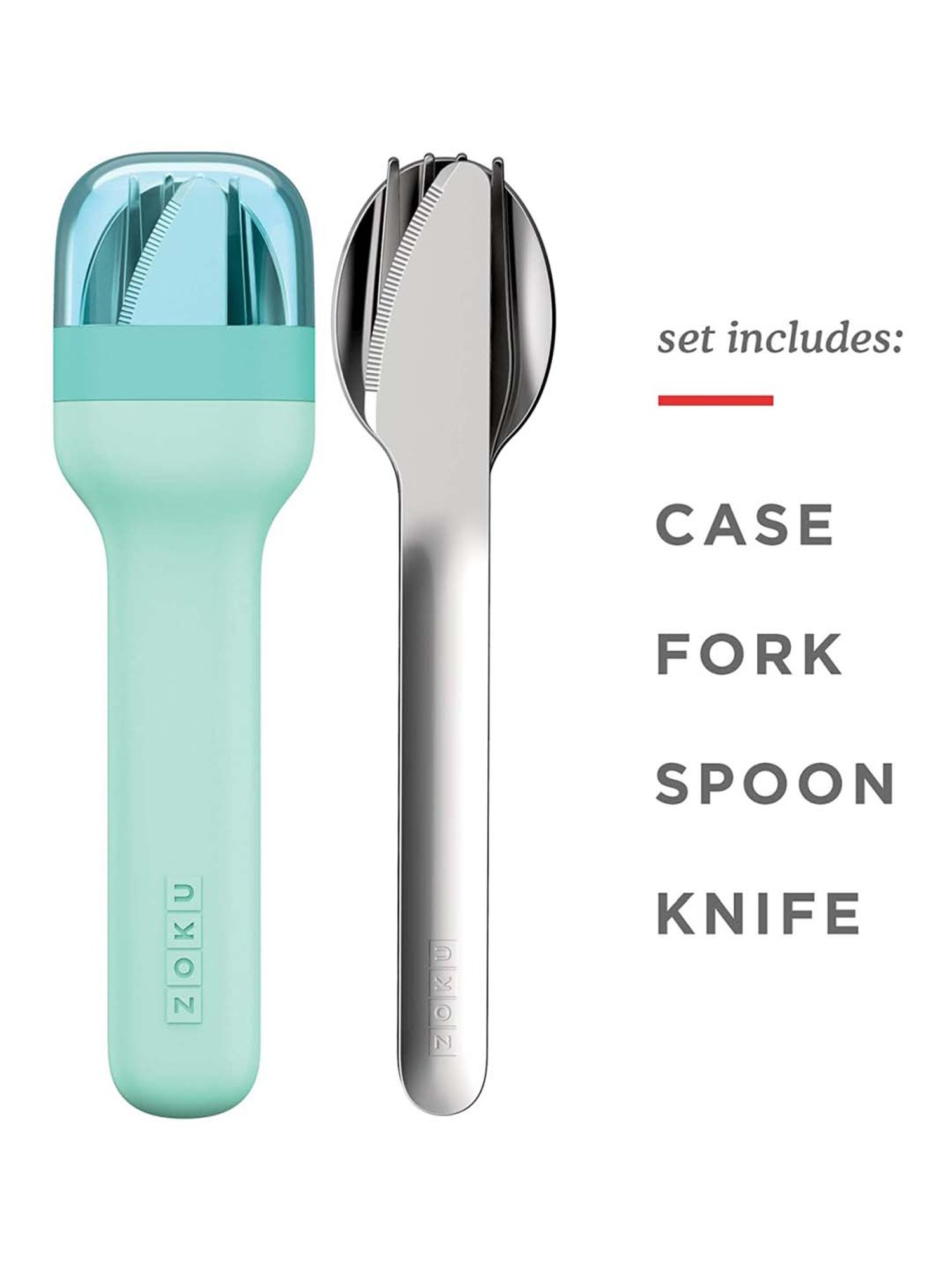Zoku Green Stainless Steel Pocket Utensils - Set of 3
