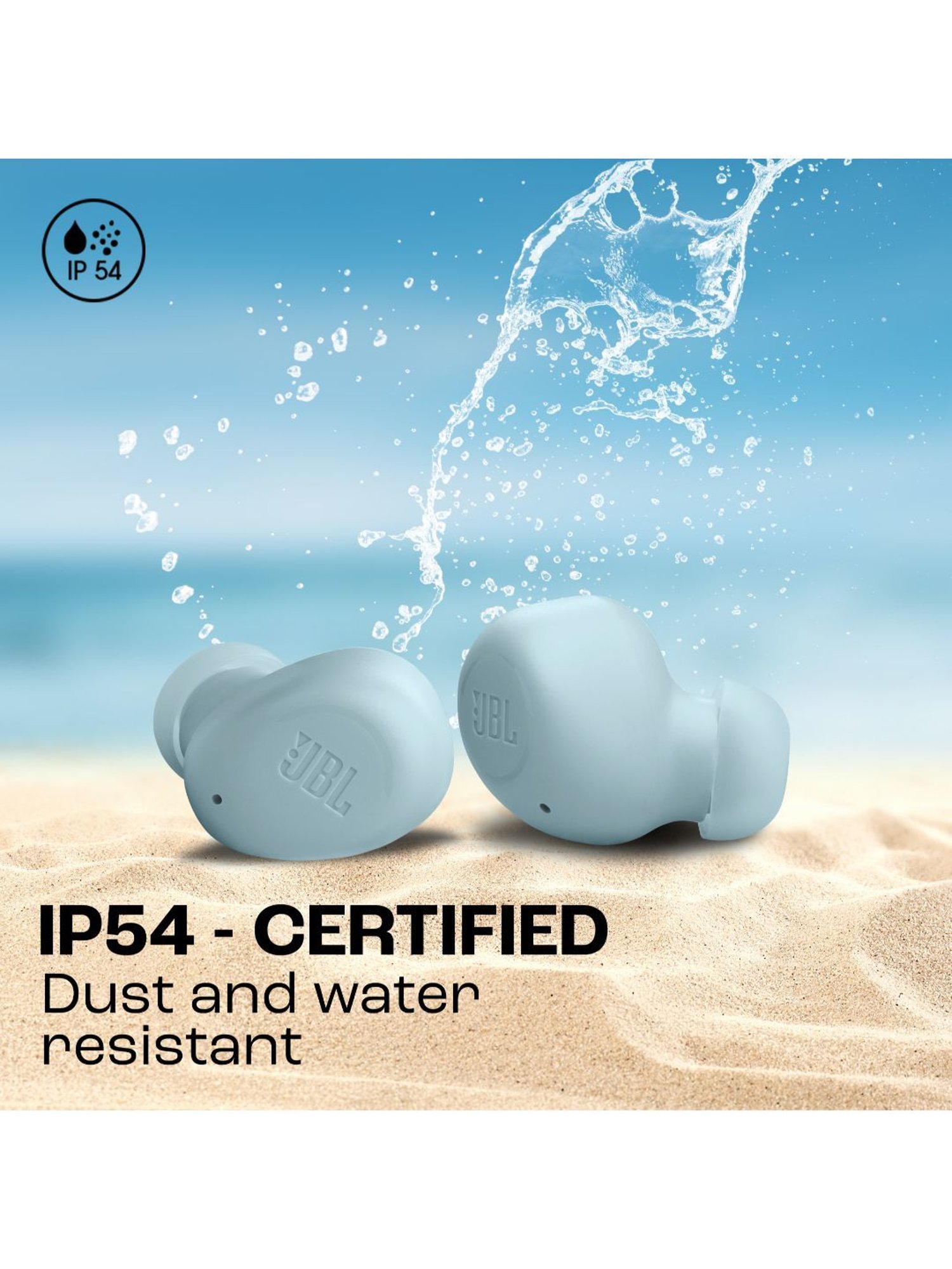 JBL Wave Buds TWS, 32Hr, Deep Bass, Dual Mode, Quick Charge, IP54, Smart Ambient & TalkThru (Mint)