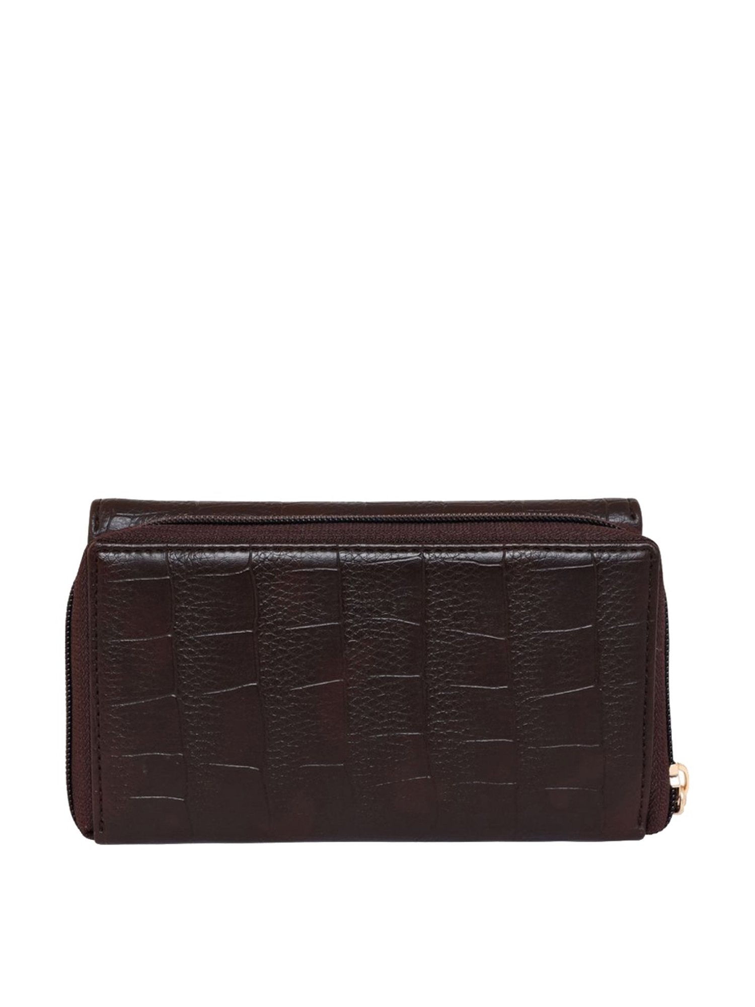 Giordano Brown Textured Tri-Fold Wallet for Women