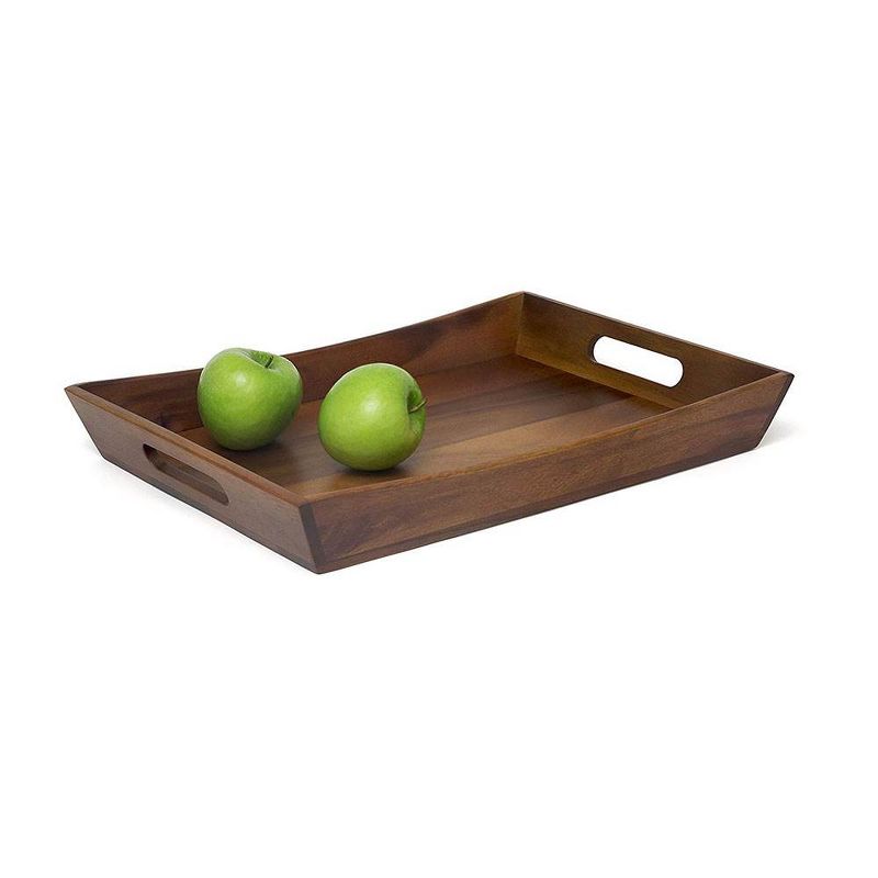 Lipper International Acacia Wood Decorative Serving Food Curved Tray (6 Pack)