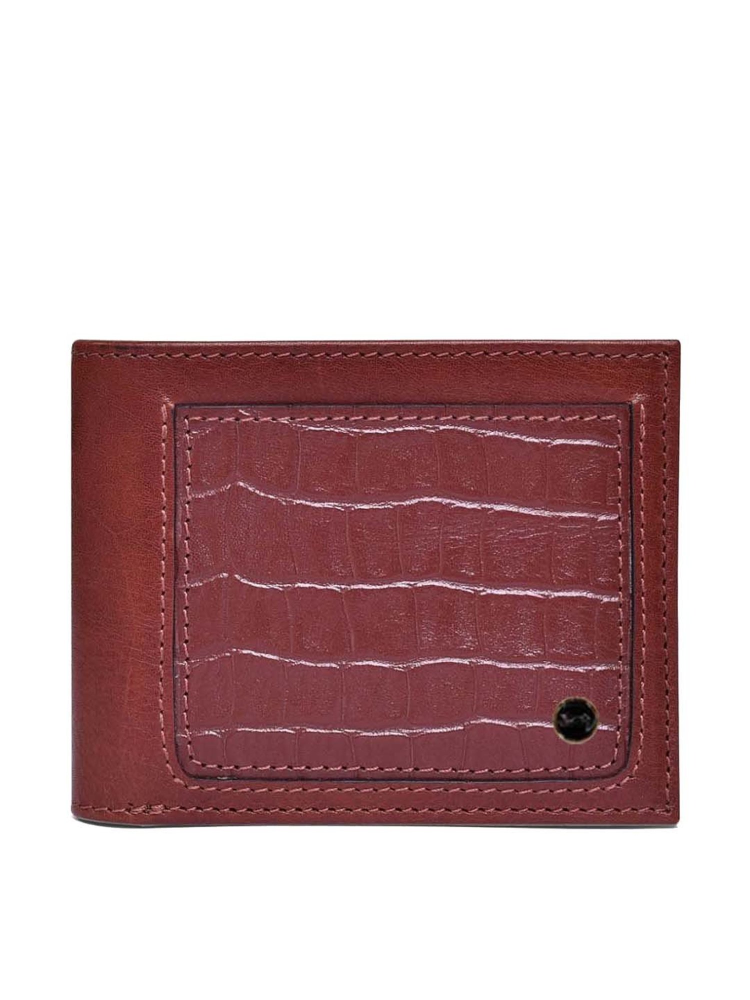 BELWABA Maroon Casual Leather Bi-Fold Wallet for Men