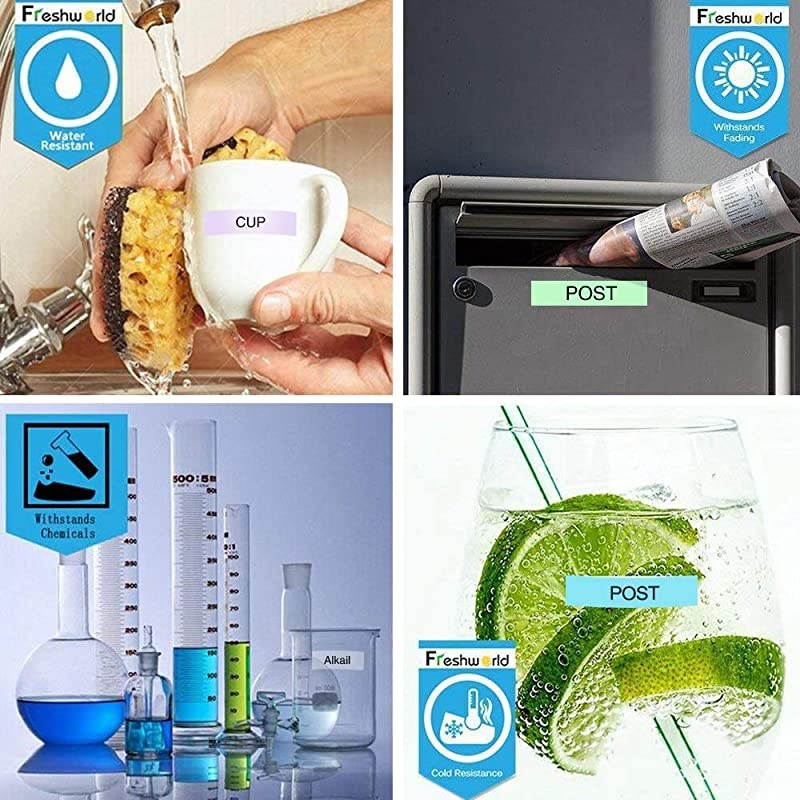 Compatible Tape Replacement for Brother P Touch TZ 12mm 047Inch Laminated Label Maker Tape ClearPurpleBluePinkLemon yellowMint green for PTouch PT D210 H110 D600 1230PC 12806Pack