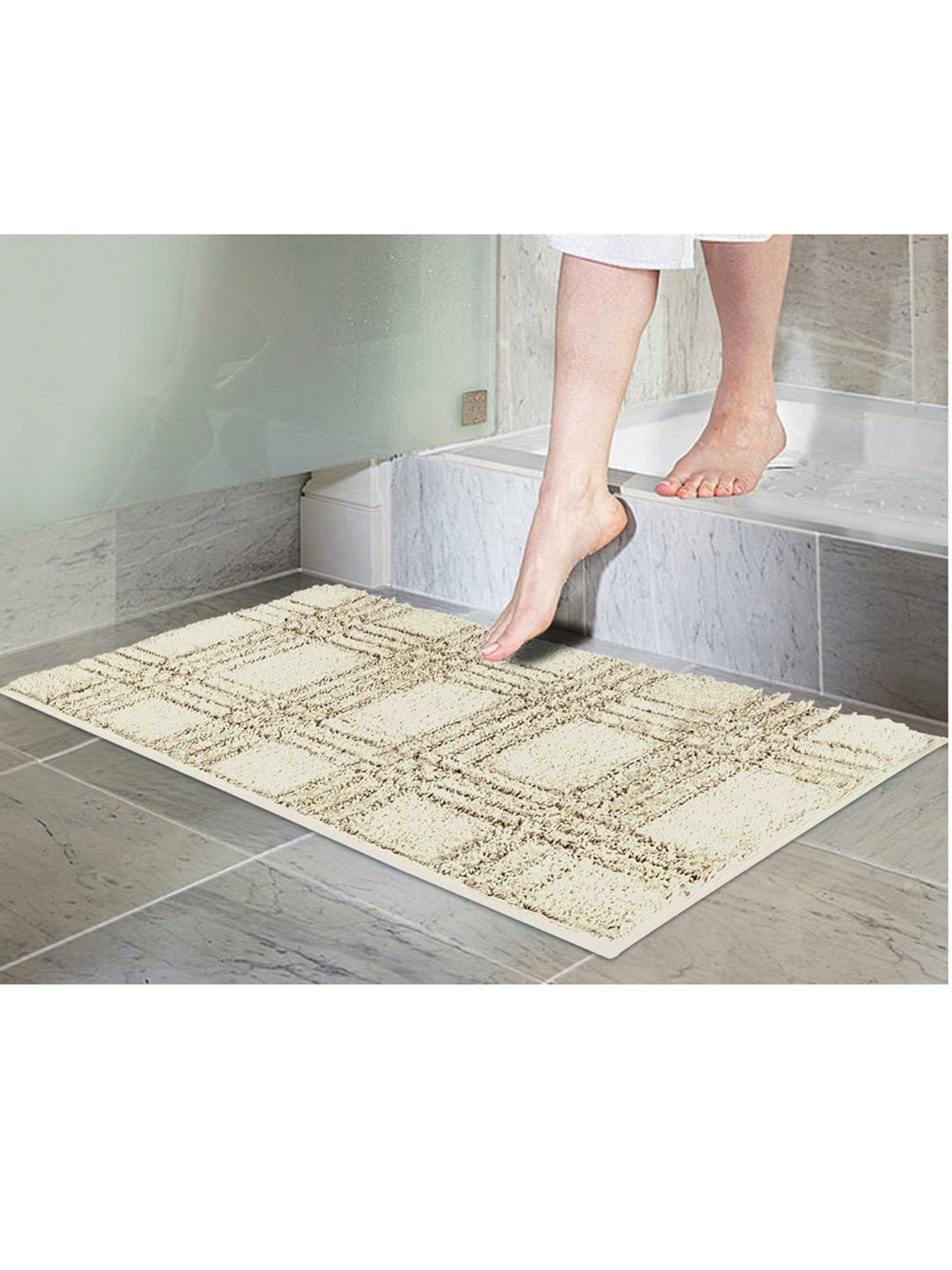 Freelance Beige Cotton Set of 1 Bath Mats and Rugs