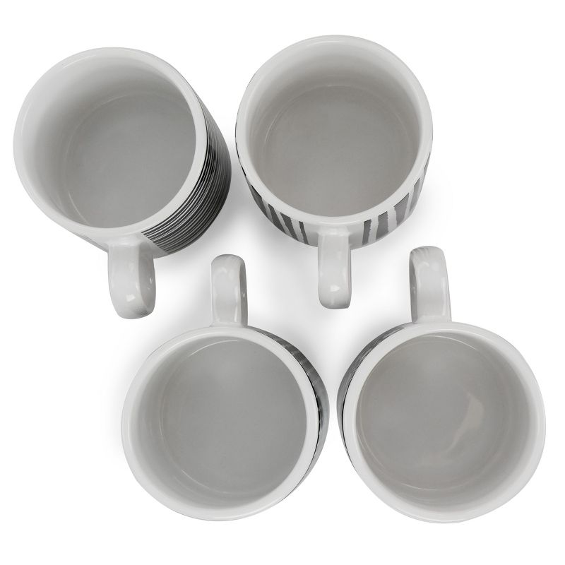 Mr. Coffee Napoli Caffe 4 Piece 17 Ounce Stoneware Assorted Mug Set in Black