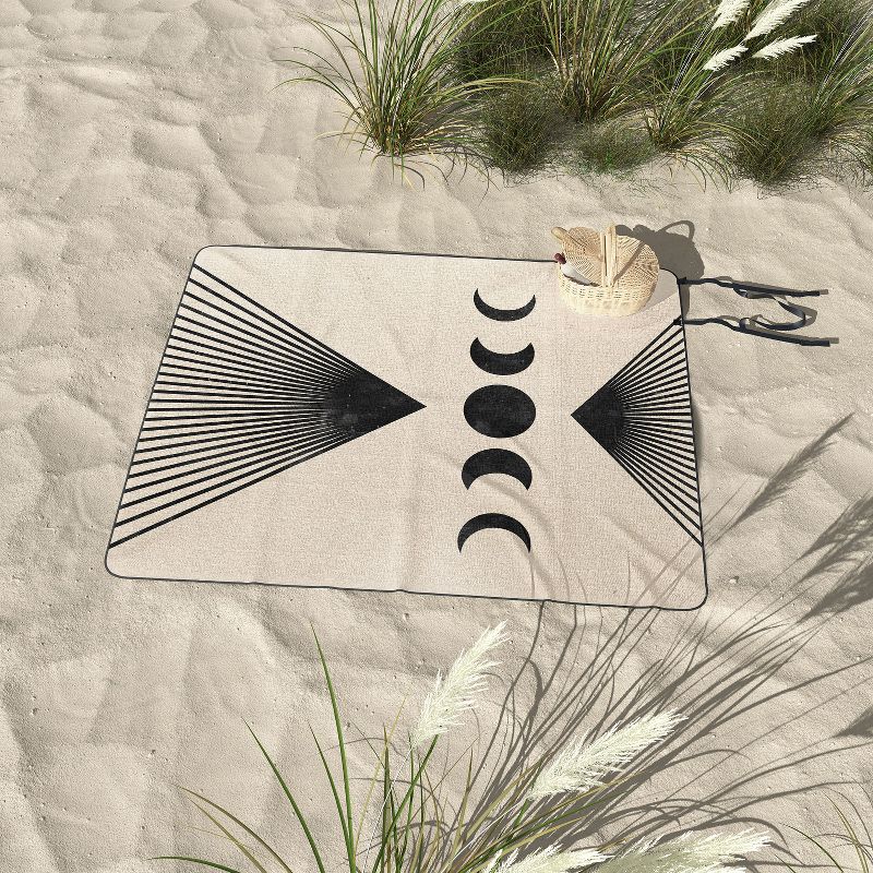 Emanuela Carratoni Moon Phases on Mountains Picnic Blanket - Deny Designs