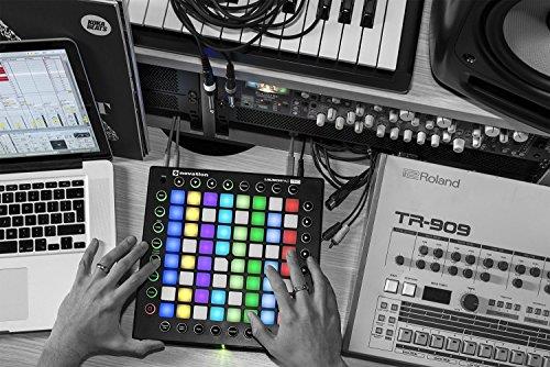 Novation Launchpad Pro MIDI controller and Grid Instrument Bundle with Samson Stereo Headphones + Cable + Fibertique Cleaning Cloth