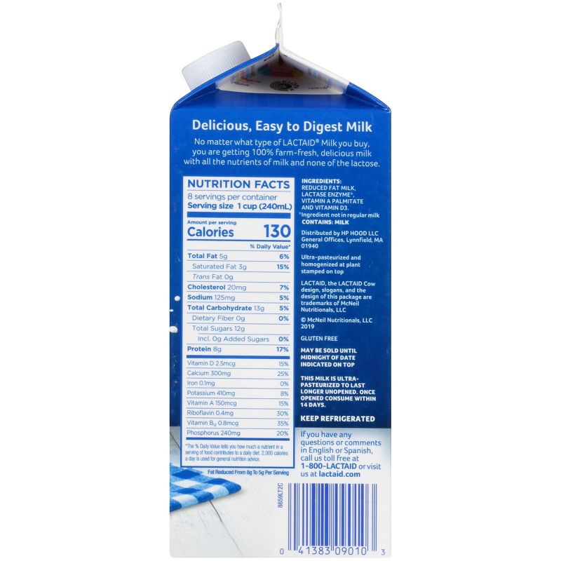 Lactaid Lactose-Free 2% Milk - 0.5gal