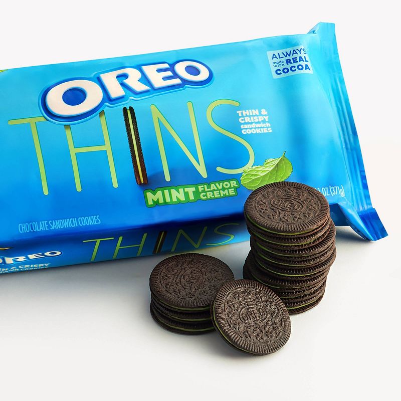 Oreo Thins Mint Flavor Creme Chocolate Sandwich Cookies - 13.1oz