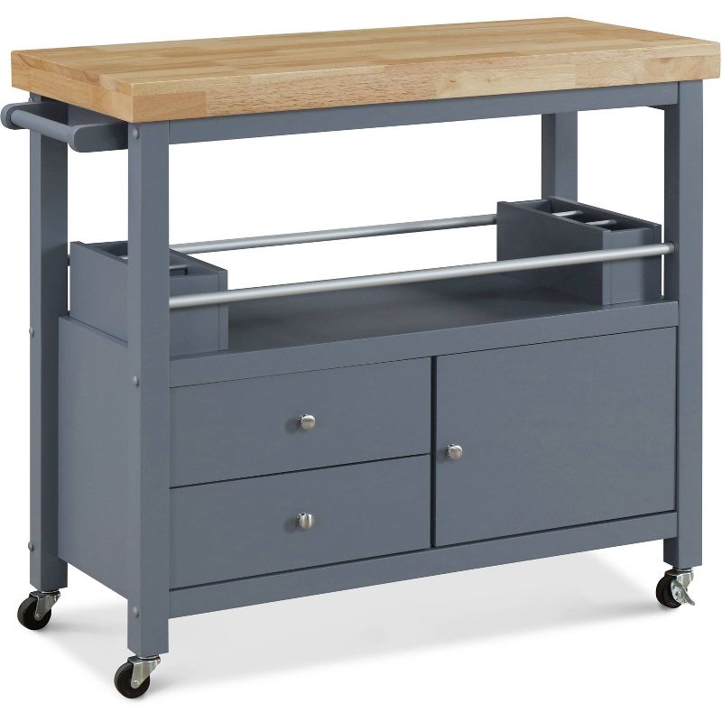 Anson Kitchen Cart Gray - ClickDecor