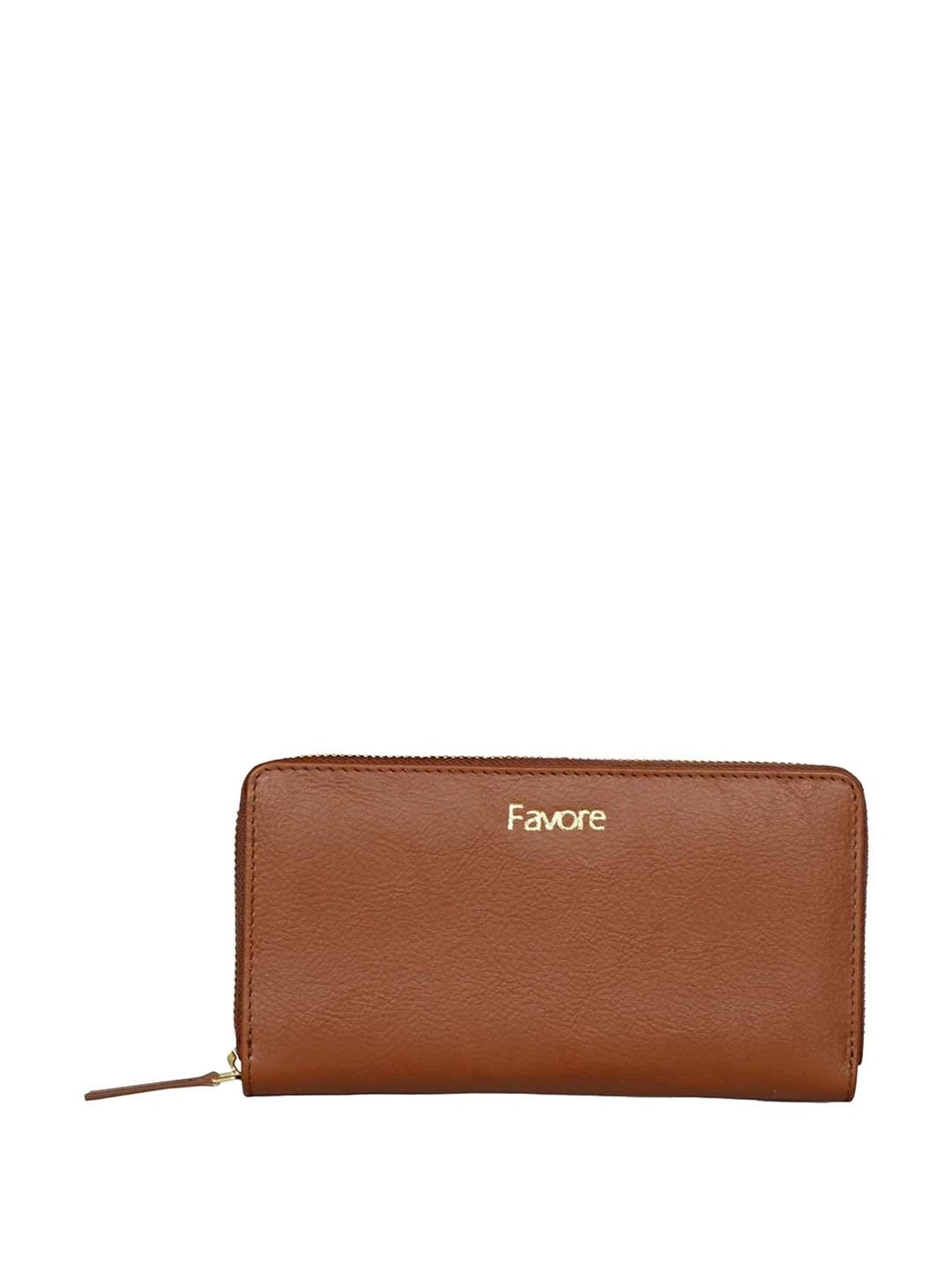 Saint G Brown Solid Zip Around Wallet for women