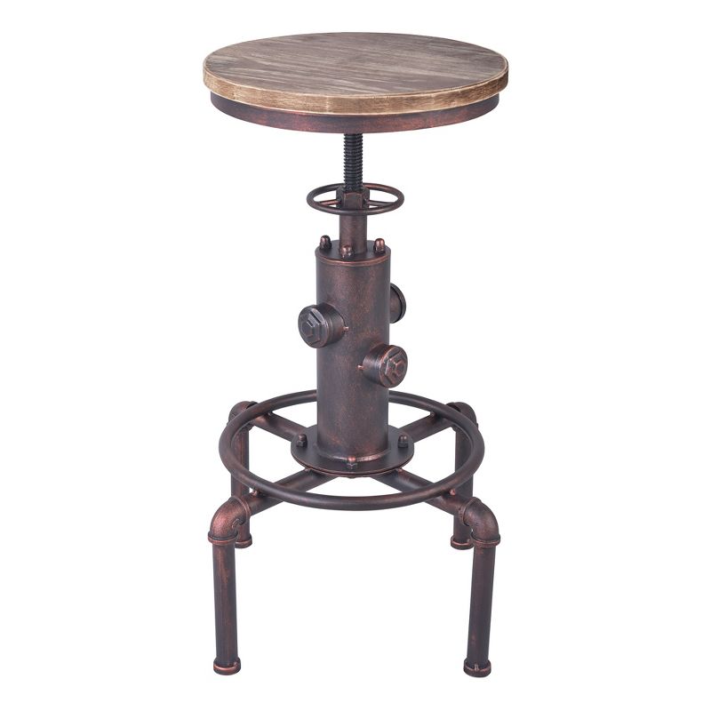Remy Industrial Adjustable Barstool Copper - Armen Living