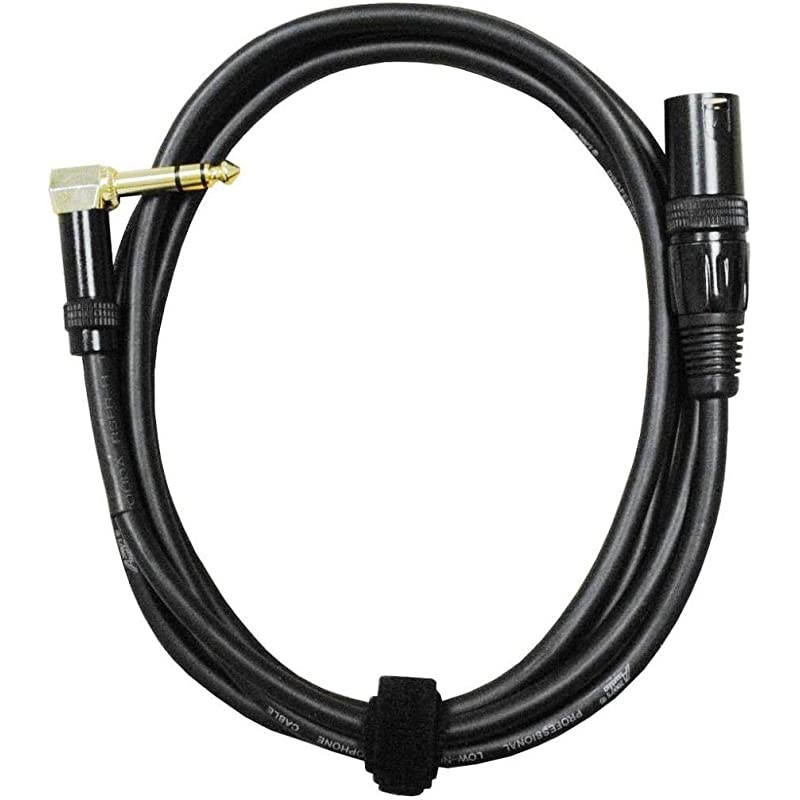 E14106 14 TRS Right Angle to XLR Male 6Ft Audio Cable 22 AWG Copper Shield Balanced Cable Flexible Soft Rubber Jacket Made ofGgoldplated Brass