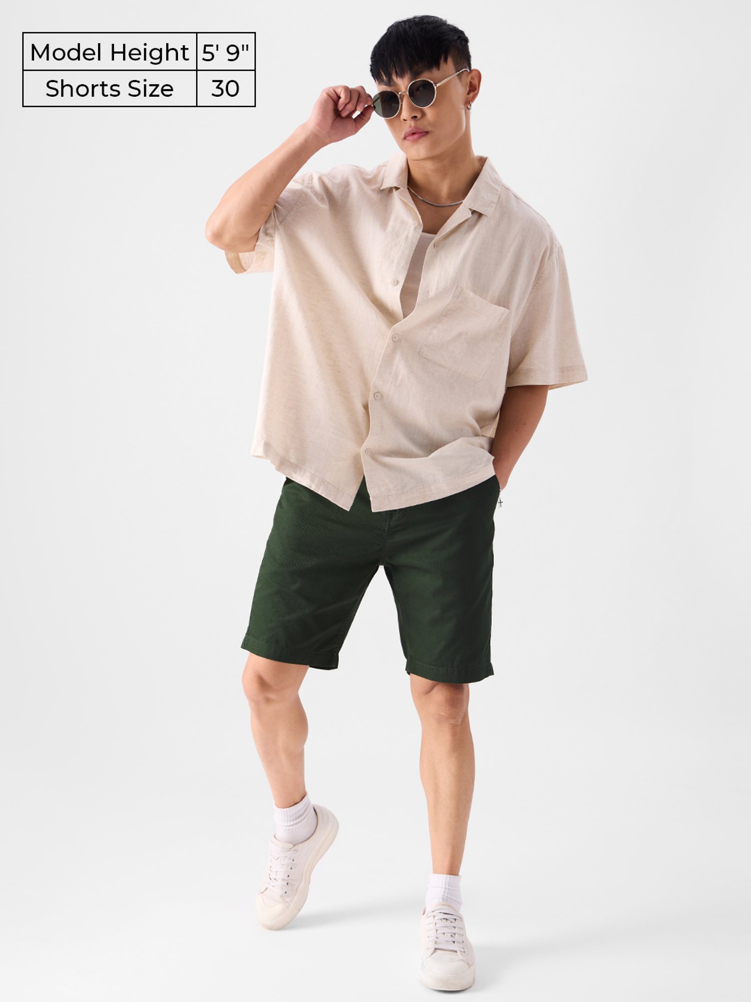 The Souled Store Olive Regular Fit Shorts