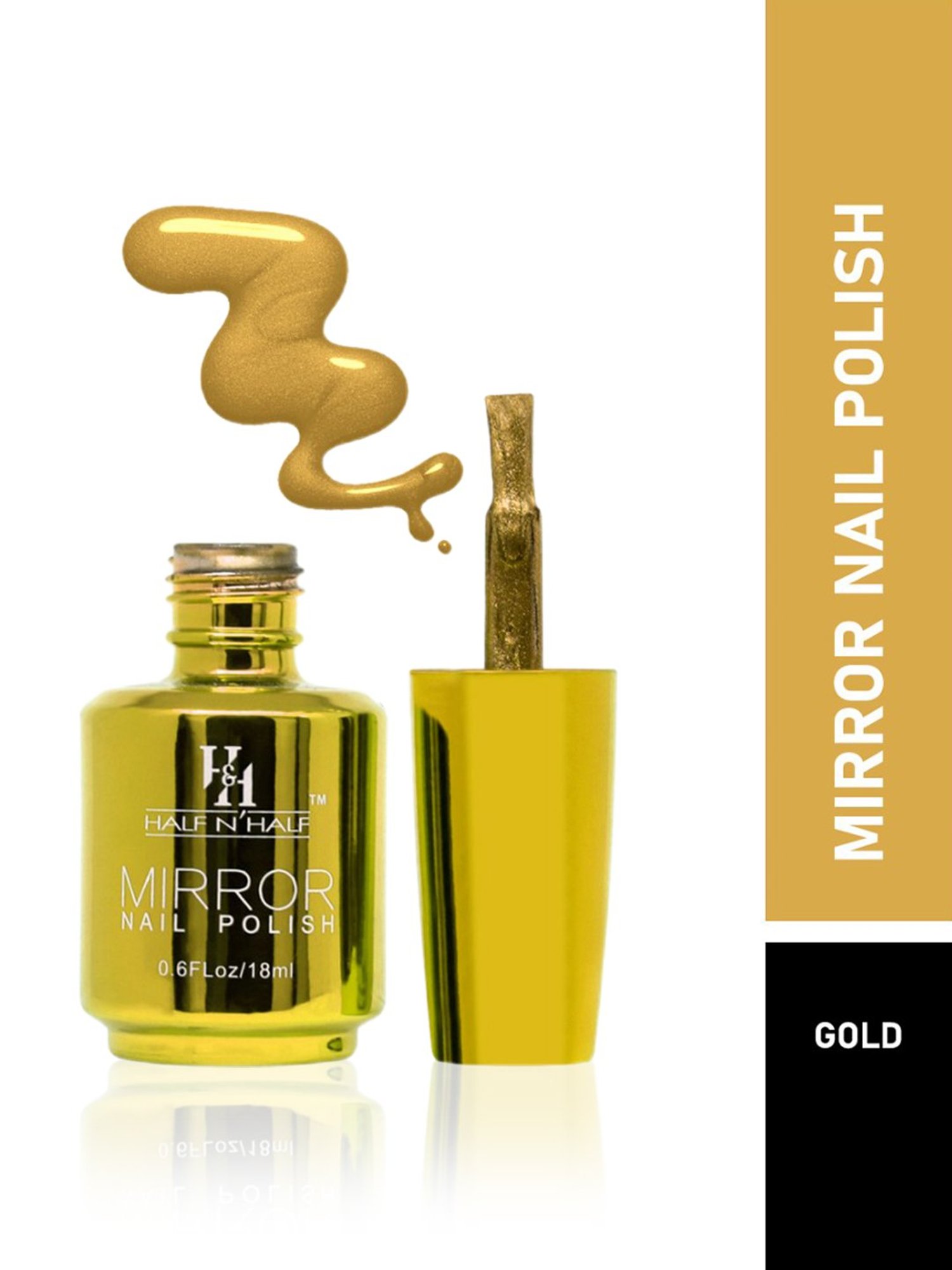 Half N Half Mirror Nail Polish Gold - 18 ml