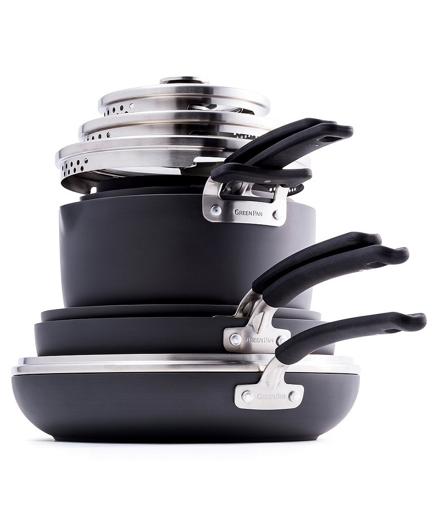 GreenPan Levels Hard Anodized Stackable Ceramic Nonstick 11-Piece Set