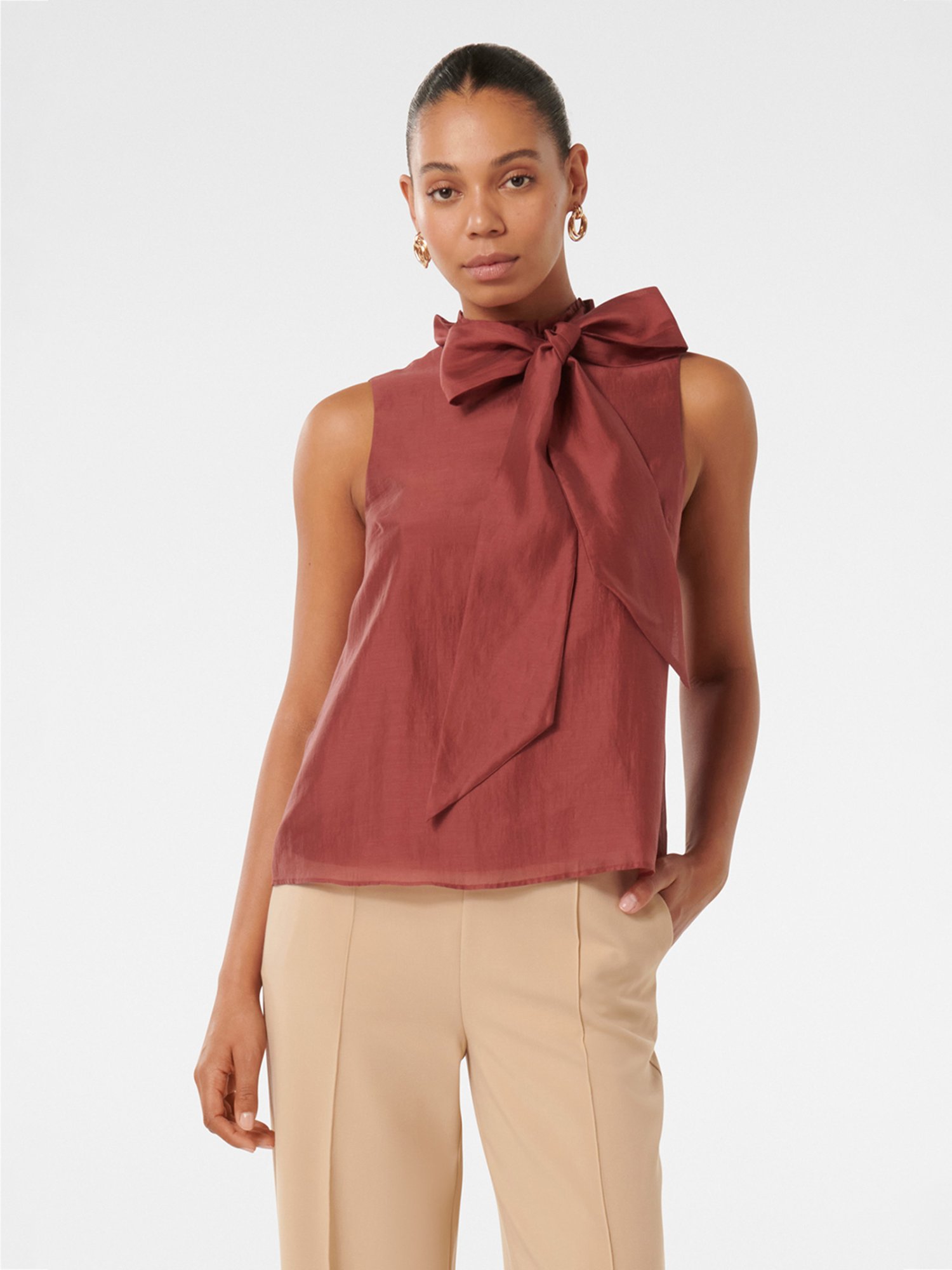 Forever New Jane Tie Neck Sleeveless Top