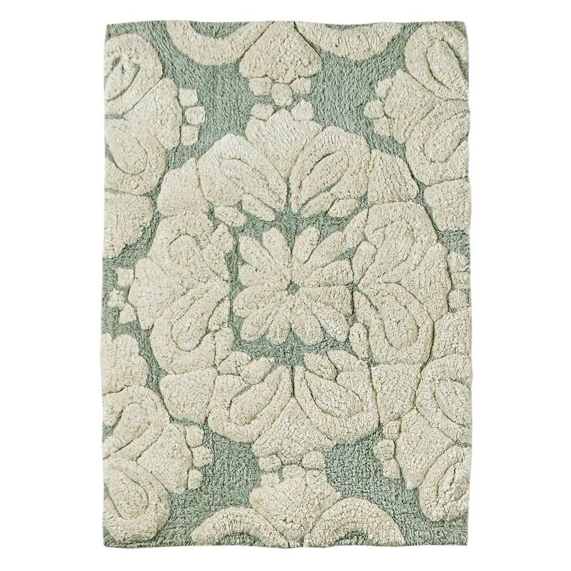 2pc Solid Memory Foam Shag Bath Mat Set Blue - Yorkshire Home