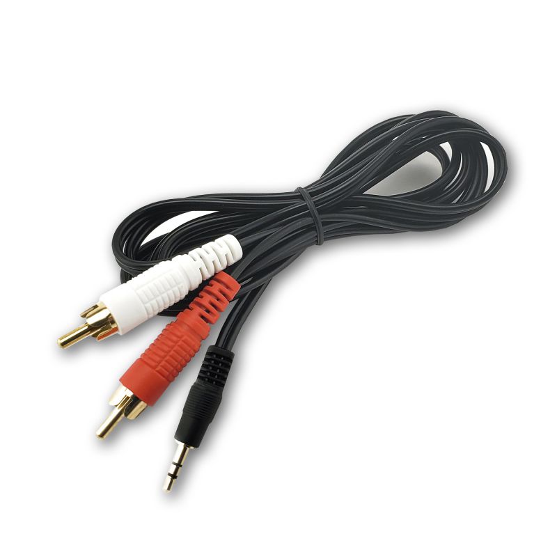 SatelliteSale 3.5mm Stereo Plug Male to 2-RCA Plug Male Audio Cable 3 Feet