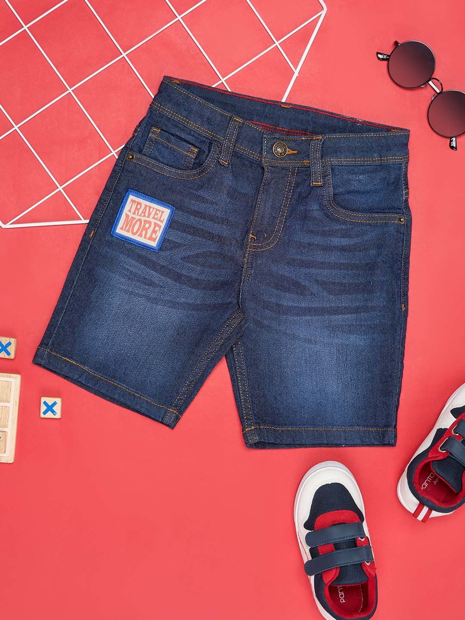 Pantaloons Junior Estate Blue Printed Shorts