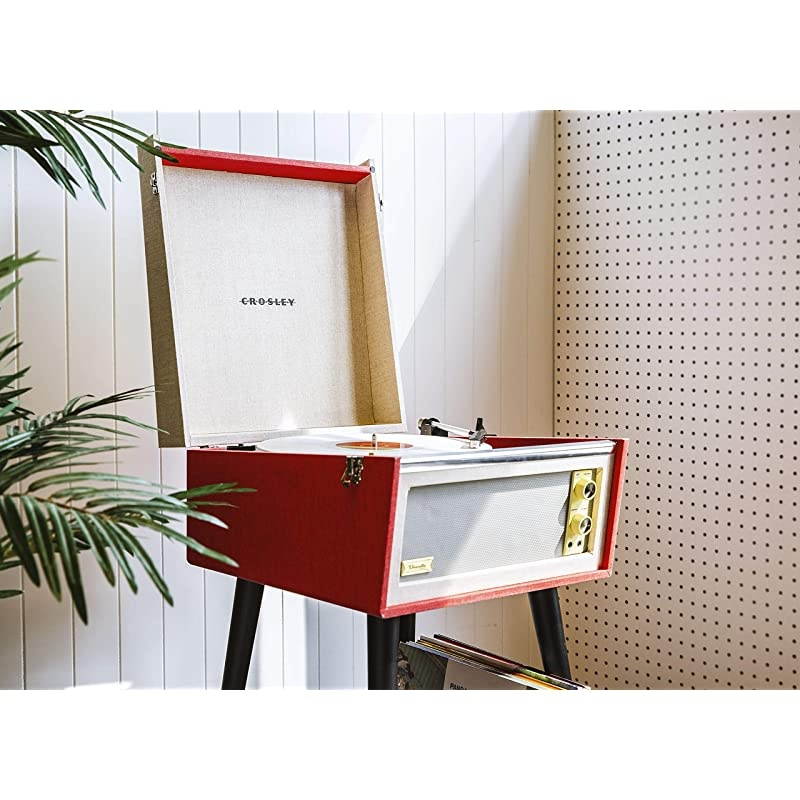 CR6233DRE Dansette Bermuda Portable Turntable with Auxin and Bluetooth Red