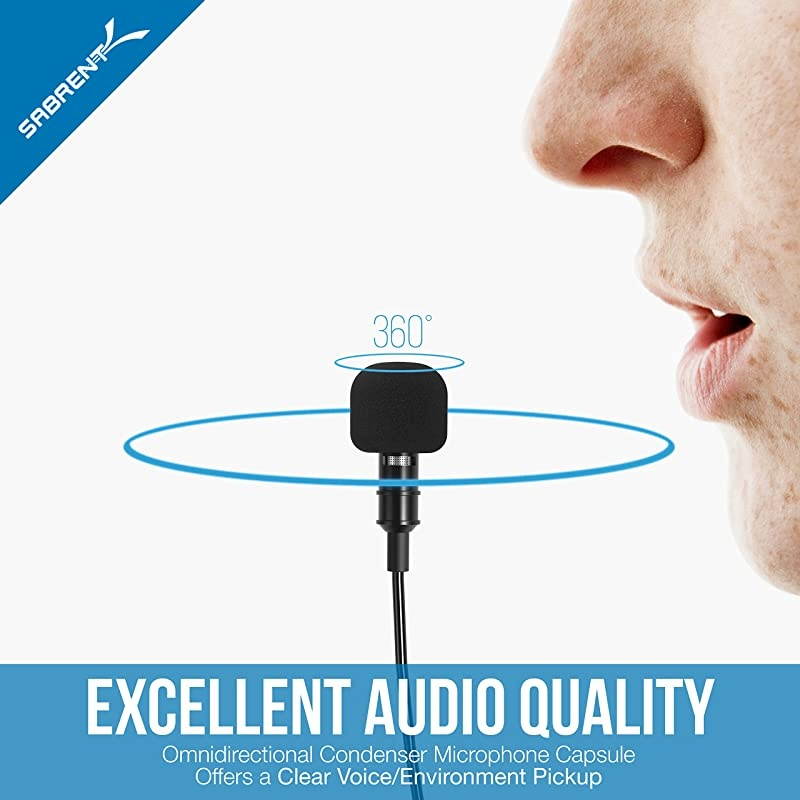 LavalierLapel Clipon Omnidirectional Condenser Microphone for iPhone Android Smartphones or Any Other Mobile Device AUSMCR