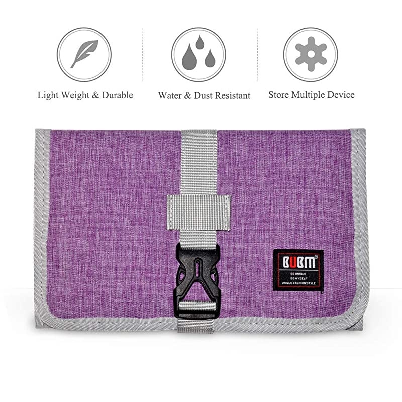 Electronic Organizer  Travel Cable BagUSB Drive Shuttle CaseElectronics Accessory Organizer for Home Office Purple