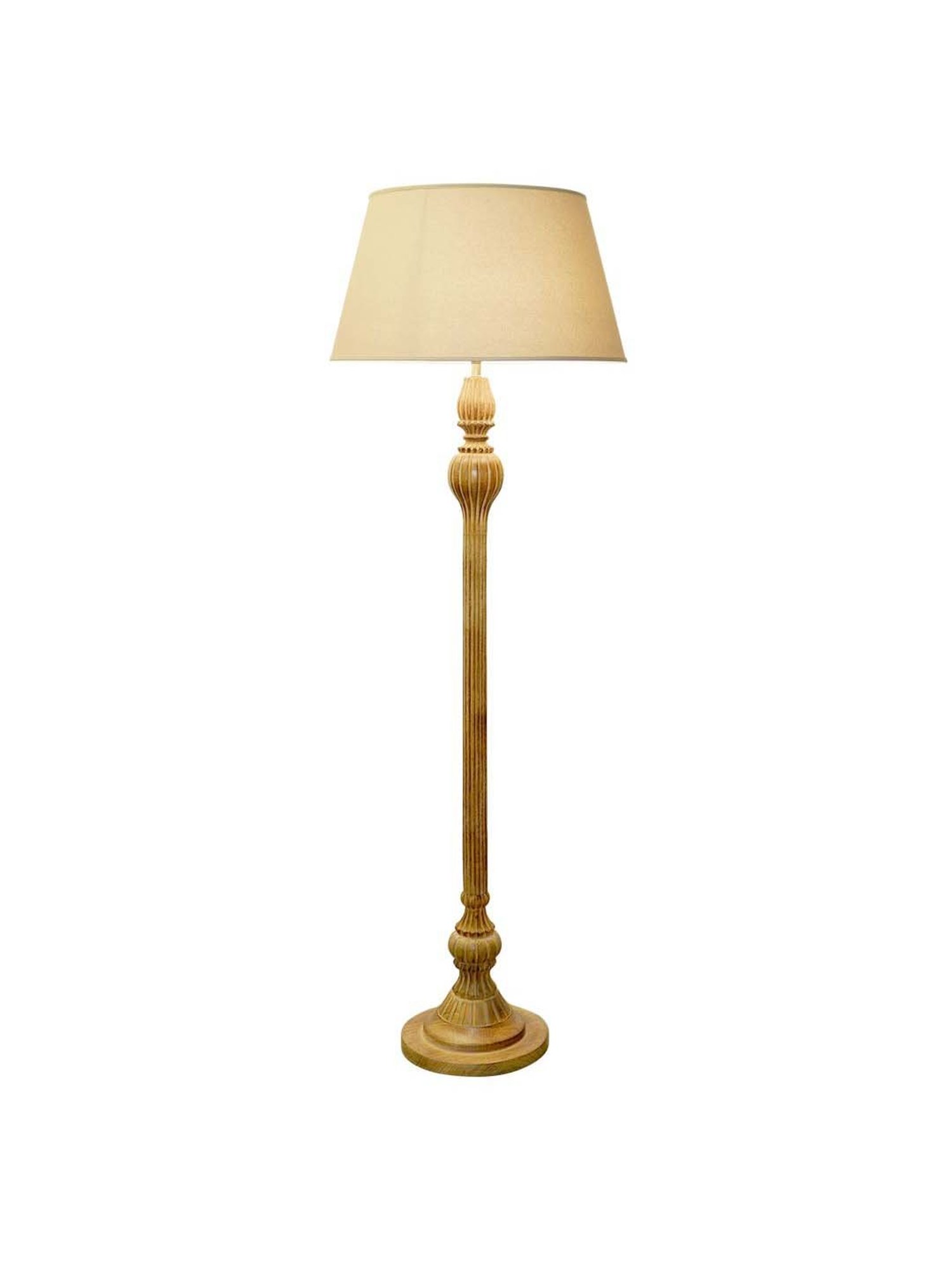 Kapoor E Illuminations Sober Brown Wood Single Light Floor Lamp