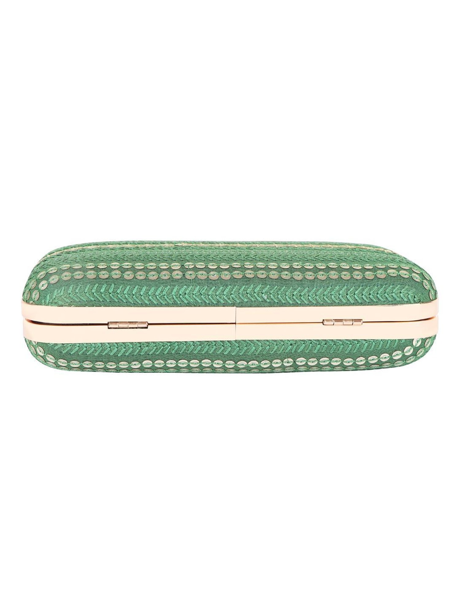 Horra Green Embellished Clutch