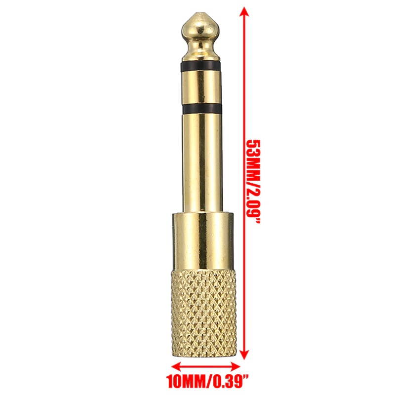 Mayitr 1pc Gold 6.35mm Male To 3.5mm Female Audio Adapter Professional 1/4" Male to 1/8" Female Audio Stereo Headphone Adapters
