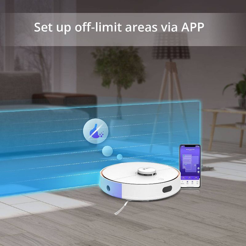 bObsweep PetHair Vision Wi-Fi Connected Robot Vacuum Cleaner and Mop - Steel