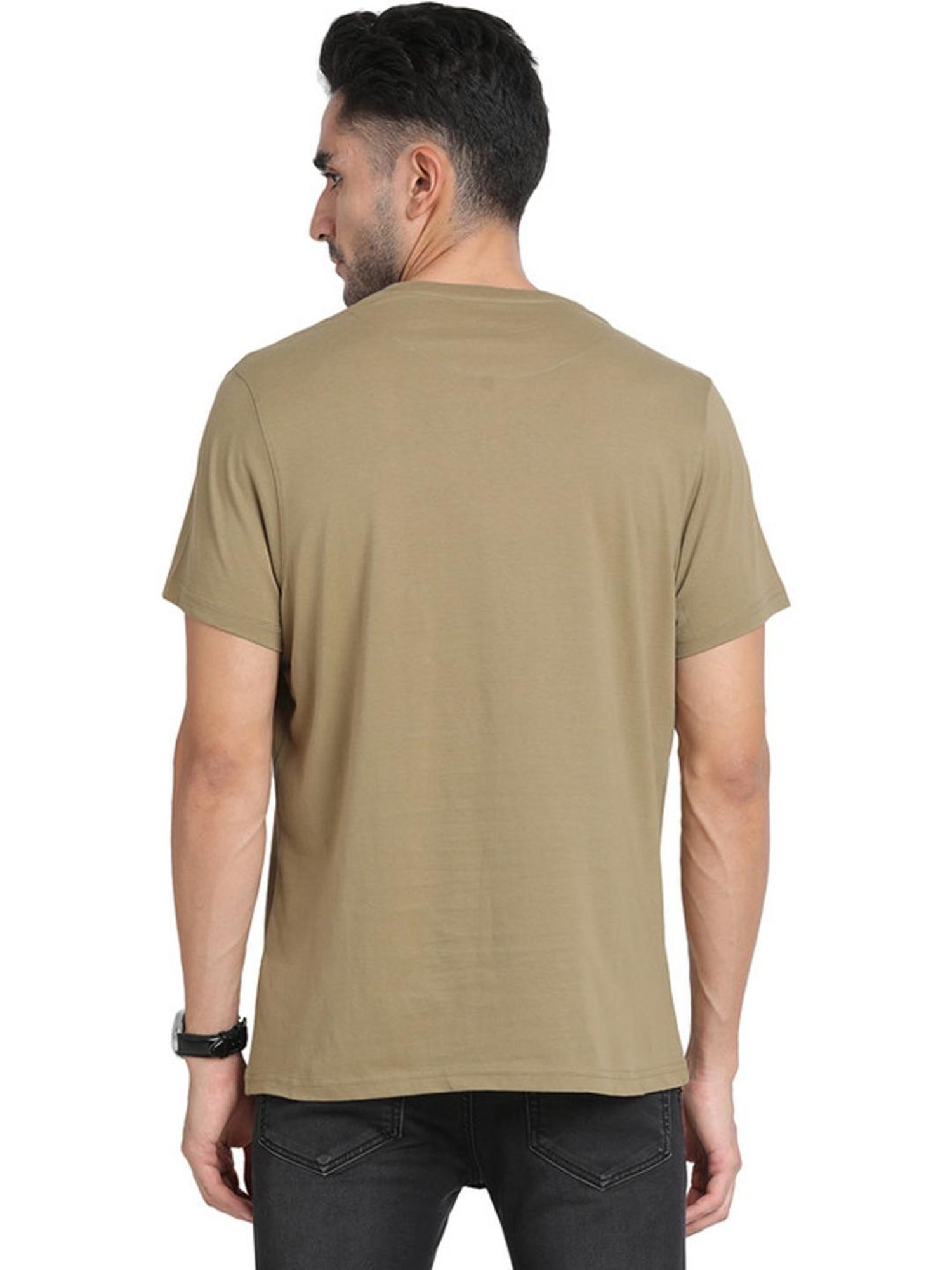 Turtle Green Slim Fit Printed T-Shirts