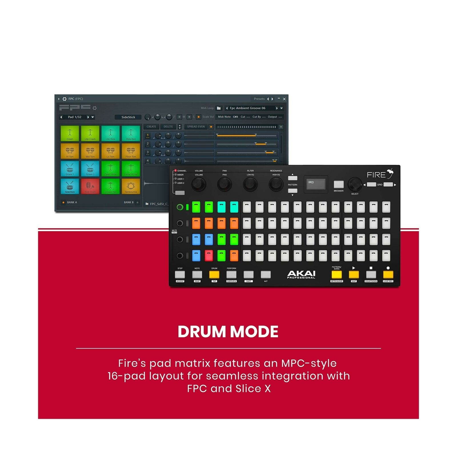 Akai Professional USB MIDI Controller for FL Studio with 64 RGB Clip/Drum Pad...