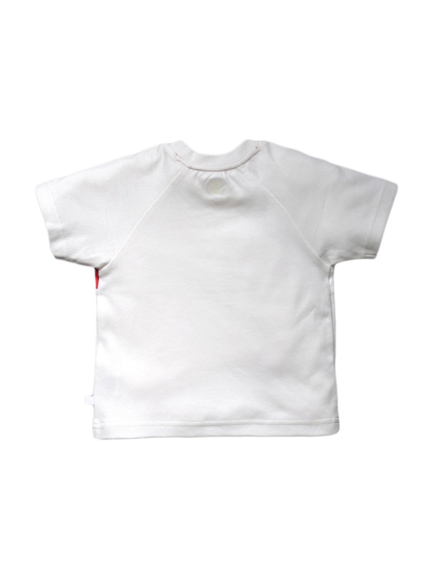 Pranava Boys White Cotton Patch Work T-Shirt