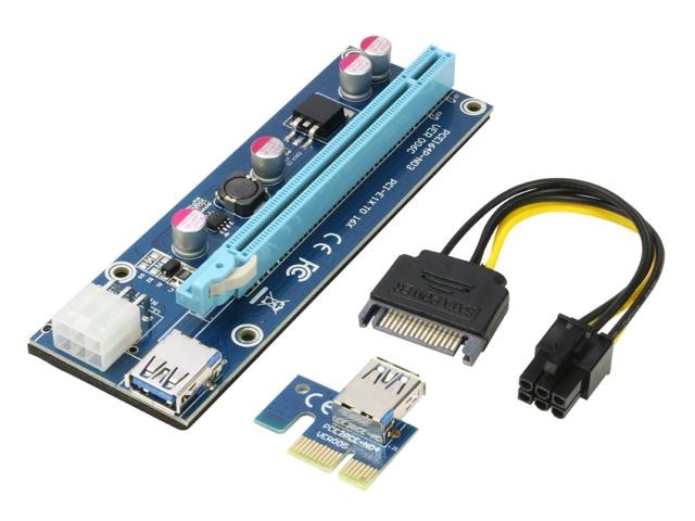 Corn Electronics Ver006C Mining Dedicated PCIe Riser Cable Card Riser Adapter Cryptocurrency PCI Express 1X to 16X Extender Mining Rig 60cm USB 3.0 6Pin Power