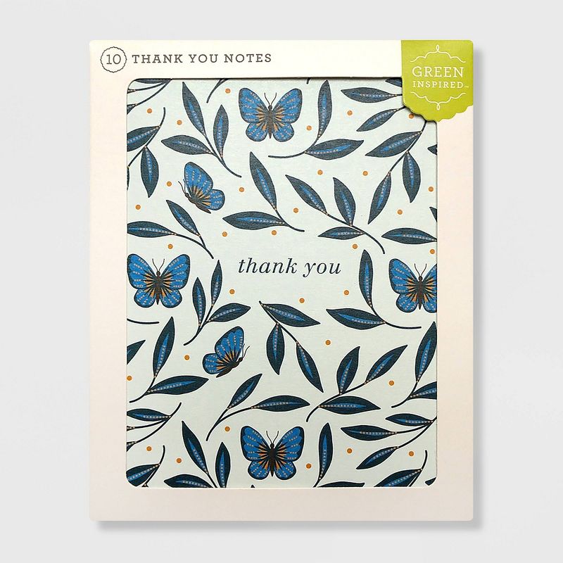 Green Inspired 10ct Butterfly Garden Thank You Cards