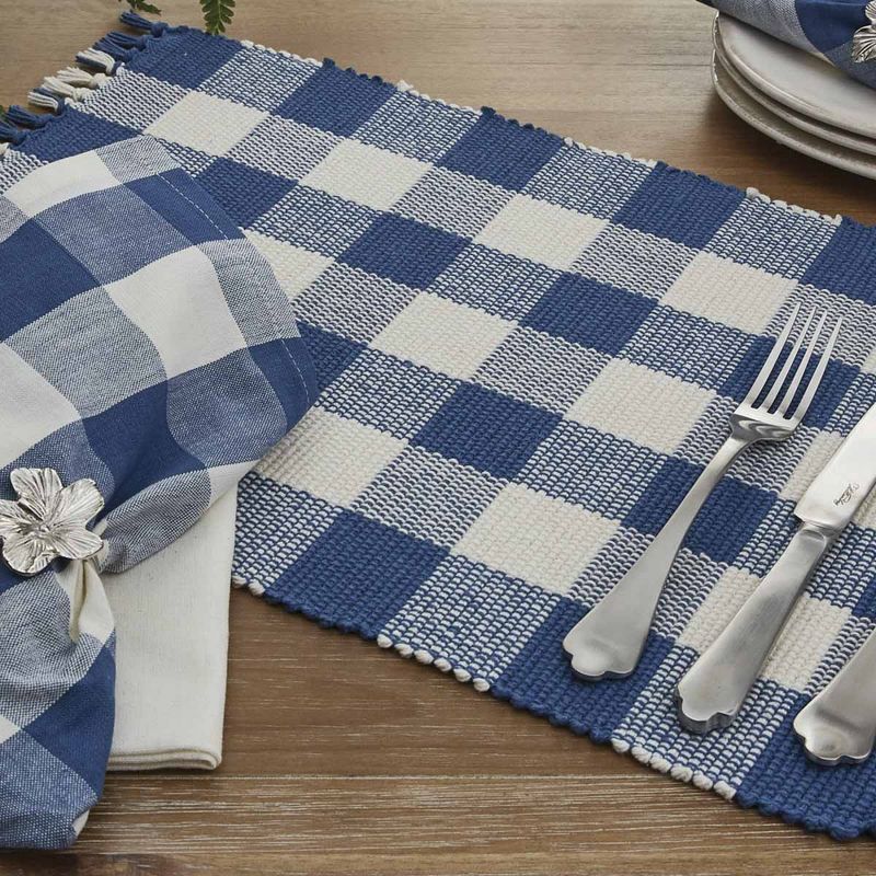 Park Designs Buffalo Check Table Runner - 36"L - China Blue
