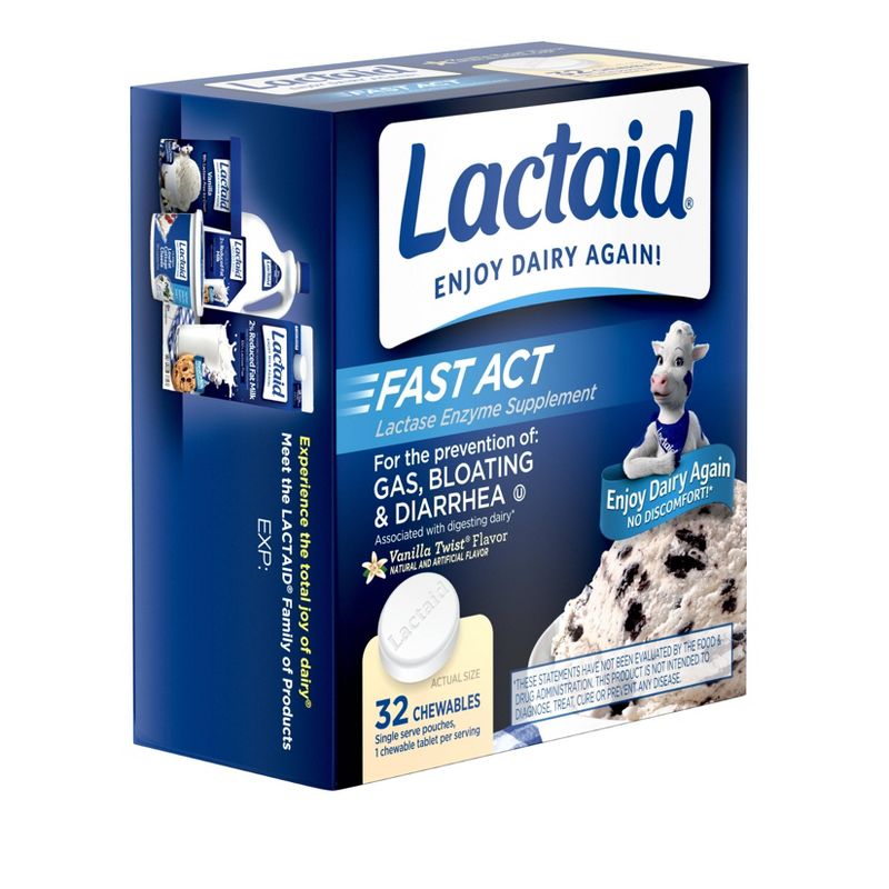 Lactaid Fast Act Lactose Relief Chewables - Vanilla - 32pk