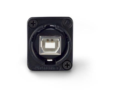 switchcraft ehusbbabx usbb to usba feedthru panel mount jack, black finish